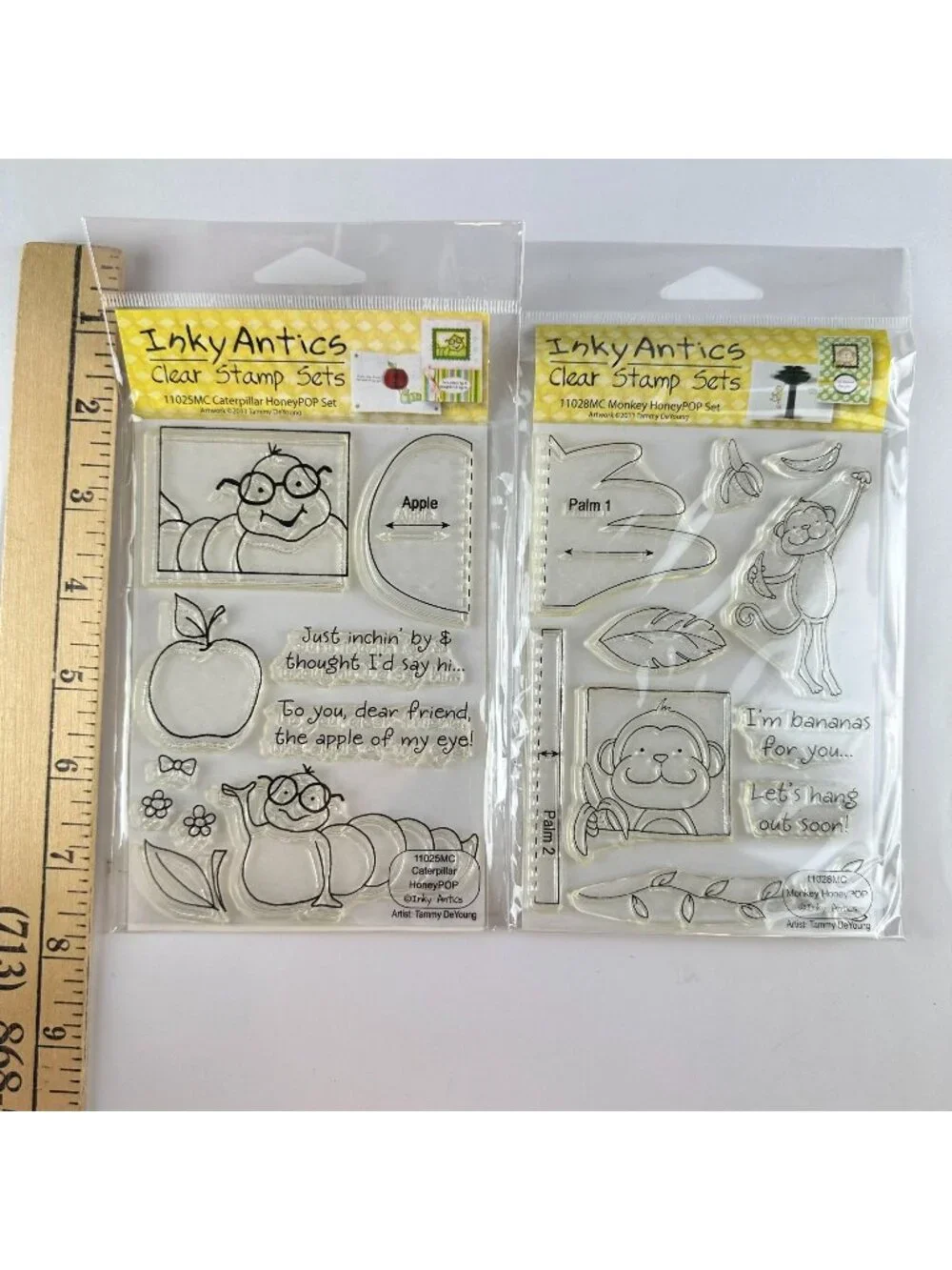 Inky Antics Clear Stamp Sets - Caterpillar HoneyPOP & Monkey HoneyPOP